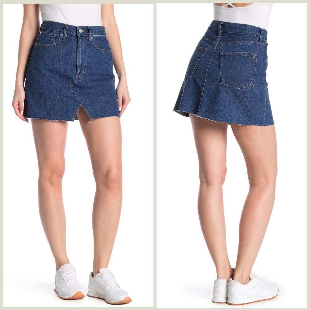 Madewell Rigid Denim A-Line Cutoff Mini Skirt